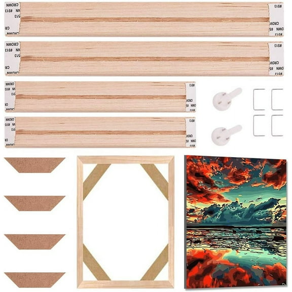 Solid Canvas Stretcher Bars Frames 12 x 8 DIY Wooden Frame Kit Premium Pine Wood Strips Set for DIY