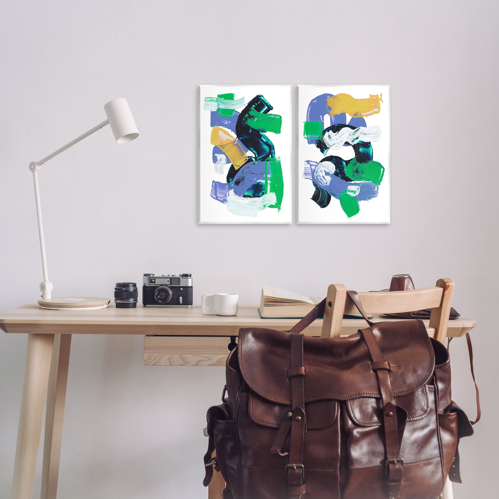 Stupell Industries Vibrant Abstract Tubes Abstract Painting Unframed Art Print Wall Art, 10 x 15, Set of 2