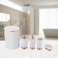 thumbnail image 5 of Set of 5 Bathroom Accessories Set Washroom Necessities Toothbrush Holder Soap Dispenser Toilet Brush for Apartment Housewarming A, 5 of 8