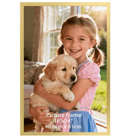 16x24 Frame for Wall Mounted, Gold