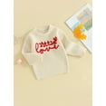 thumbnail image 2 of Bagilaanoe Toddler Baby Girl Valentine's Day Sweater Long Sleeve Letter Embroidery Pullover 6M 12M 18M 24M 3T 4T Kids Warm Jumpers Tops Loose Knitwear, 2 of 8