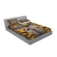 thumbnail image 2 of Ambesonne Rustic Fitted Sheet & Pillow Sham Set, Yellow Farmhouse Romance, Queen, Mustard Taupe Caramel, 2 of 2