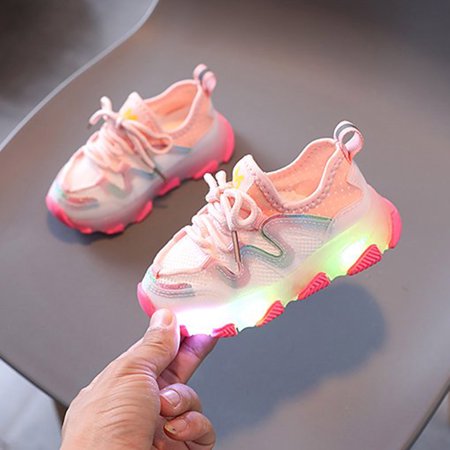 

TALKVE Lace Girls LED Shoes Toddler Up Mesh Light Kids Boys Sneakers Sport Girl s shoes