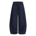 thumbnail image 4 of CONROSES Girls Baggy Sweatpants Wide Leg Sweat Pants for Girls Trendy Solid Y2K Elastic Waist Drawstring Streetwear Jogger Pants With Pockets, 4 of 4