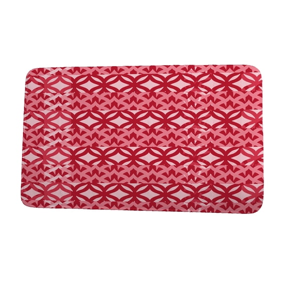 Nantucket Greeko Simple Red Geometric Print Bath Mat