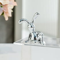 Steadline Electroplated Gold Rabbit Figurine with Crystal Base - Decorative Home Accent for Living Room Bedroom Shelf Display and Gift Giving Occasions - Elegant Holiday Decor Idea