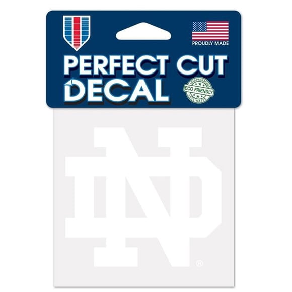 Wraft 3208562071 4 x 4 in. Notre Dame Fighting Irish Perfect Cut Decal, White