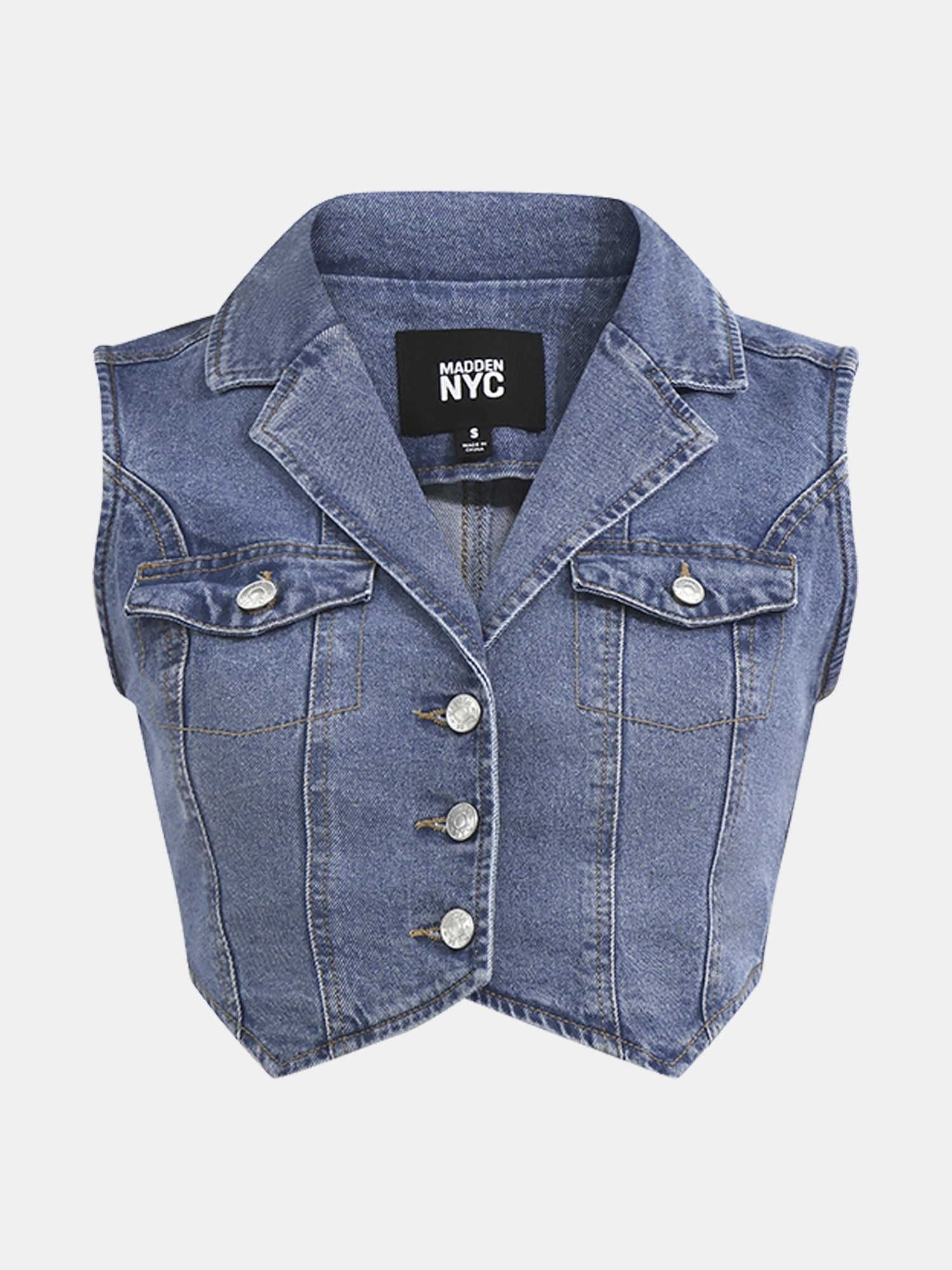 Madden NYC Women's Denim Vest, Sizes XXS-XXL - Walmart.com