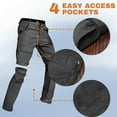 thumbnail image 5 of GrmtClth Mens Cargo Pants Convertible Quick Dry Waterproof Hiking Pants Lightweight Zip-Off Tacticalpants Relaxed Fit Stretch Pantalones with Multi Pockets Black M, 5 of 7