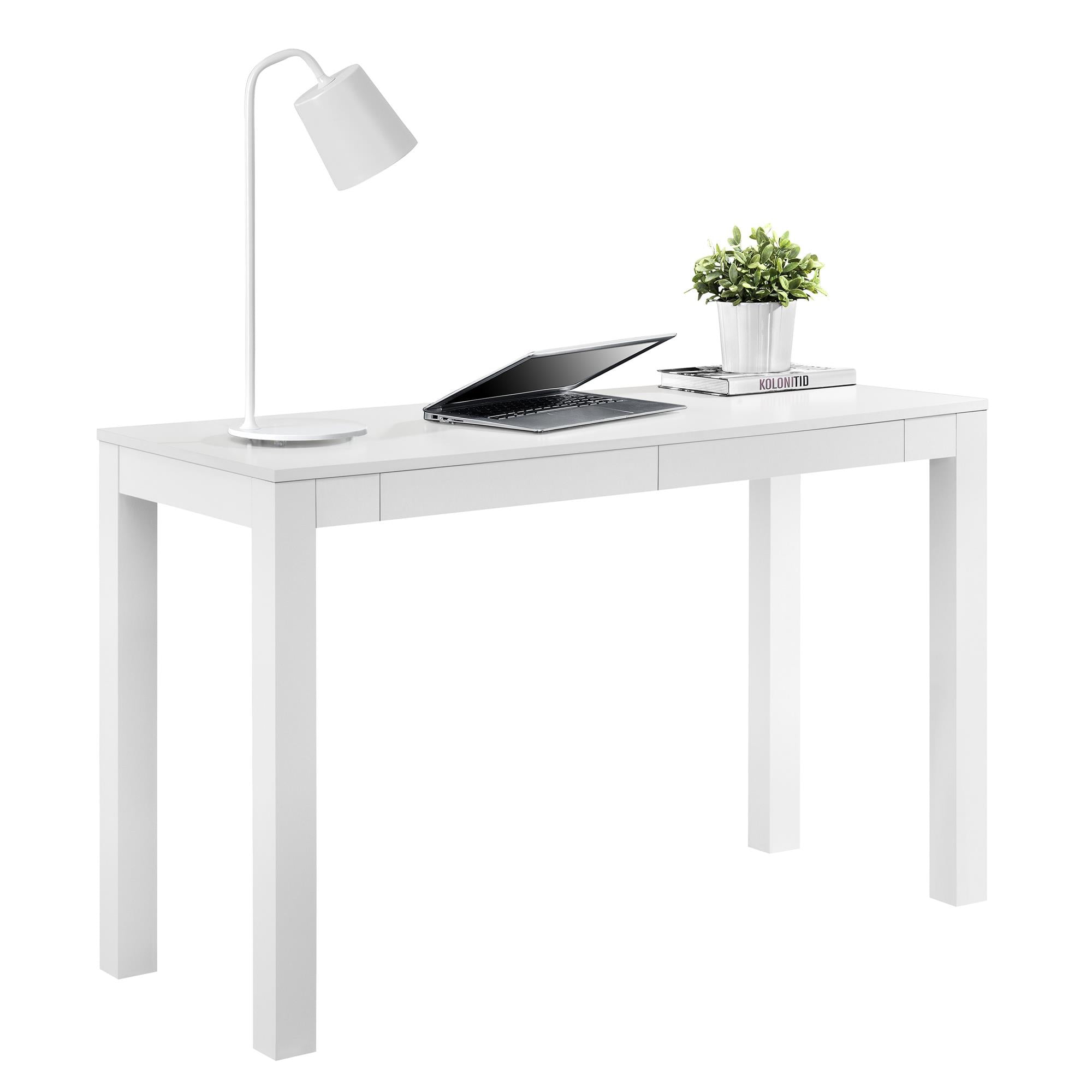 Ameriwood Home Large Parsons Computer Desk with 2 Drawers White