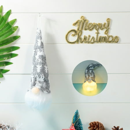 

TANGNADE Christmas Ornaments Forest Old Man With Lamp Pendant Faceless Doll Luminous Pendant Decoration Toy