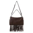 thumbnail image 3 of Bolso de hombro LinDeJuan con borlas cuadradas horizontales estilo motocicleta retro americano, 3 of 5