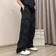 thumbnail image 1 of Pantalones largos para hombre, informales, de otoño, de color liso, con cintura elástica, de poliéster, 1 of 4