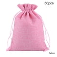 thumbnail image 1 of Inteprter 50 Uds. Bolsa de lino con cordón organizador de joyas bolsa de almacenamiento de té portátil para el hogar Almacenamiento y organización del hogar rosado 7x9cm Inteprter HA5722-05, 1 of 1