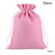 thumbnail image 1 of Matsuzay 50 Uds. Bolsa de lino con cordón organizador de joyas bolsa de almacenamiento de té portátil para el hogar Almacenamiento y organización del hogar rosado 7x9cm Matsuzay HA5722-05, 1 of 1