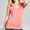 ROSE PINK, variant on Women Basic Casual V-Neck Elbow Sleeve Stretchy Jersey T-Shirts Top