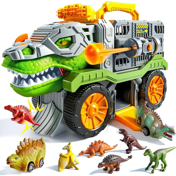 VROOMIX Dinosaur Truck Toys for Kids 3-5,Dinosaur Truck with 6 Dinosaur Figure, Best Christmas and Birthday Gifts Toys for 3 4 5  Year Old Boy, Transport Carrier Truck for Toddlers 3-5Years