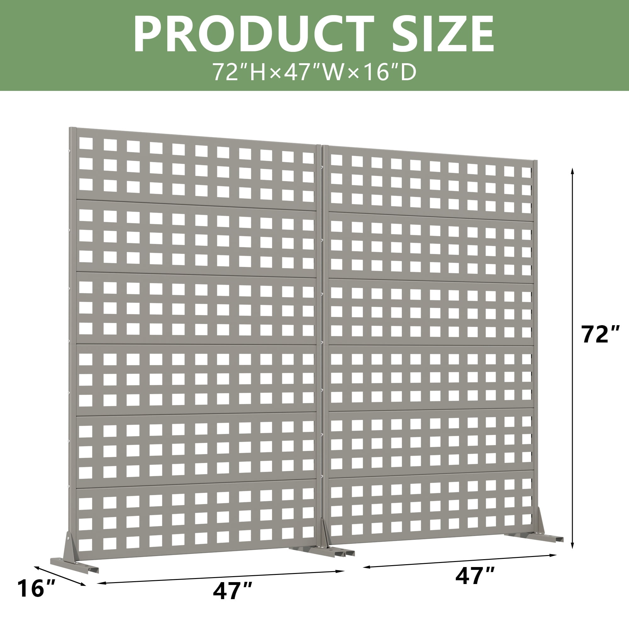 Privacy Metal Screen Fence Panel Horizontal Stripe Pattern