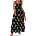 thumbnail image 1 of Vestido sin mangas con lunares (multicolor sobre negro) de Little Music Player Icons Vestido de mujer Ropa de mujer Vestido de verano para mujer, 1 of 7