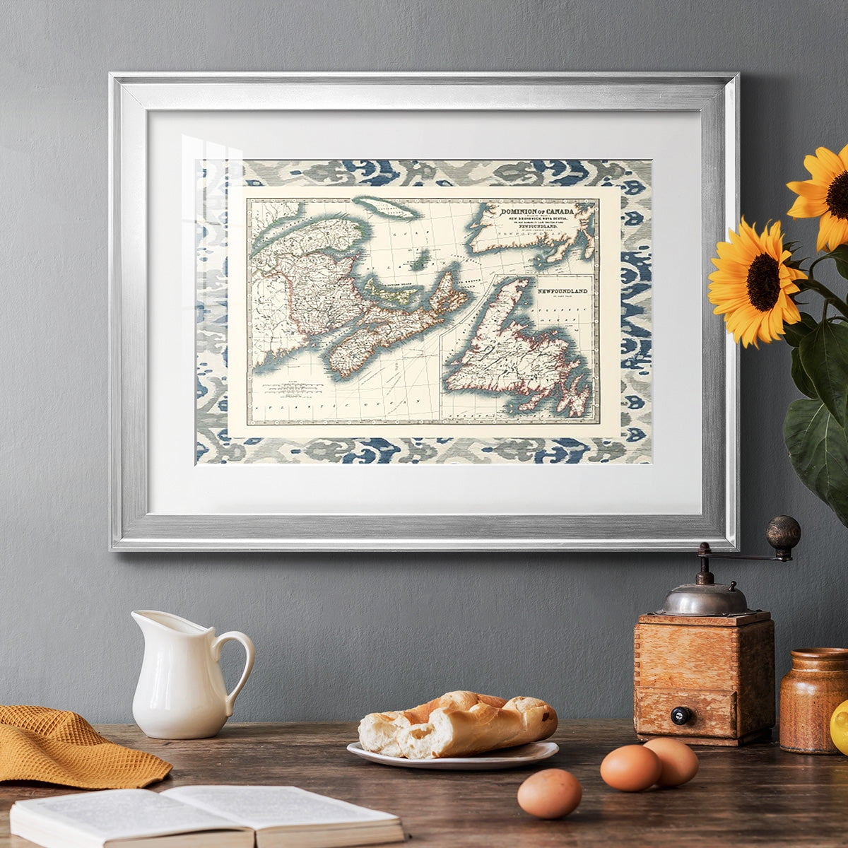 Bordered Map of Canada Premium Framed Print - Ready to Hang