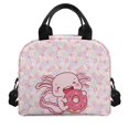 thumbnail image 2 of HUIACONG Lunch Bag with Cute Axolotl Print, Insulated Lunch Cooler Bag Made of Aluminum Film Material, Lightweight Soft Carrier for Office Hiking and Outdoor, 2 of 10