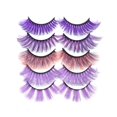 thumbnail image 1 of Pestañas postizas de colores Pestañas postizas de visón sintético 3D Herramientas de maquillaje para fiestas de Halloween esponjosas 17-20 mm 5 pares Paquete de pestañas rosas coloridas (púrpura), 1 of 1