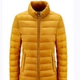 thumbnail image 5 of Lovskoo Womens Winter Coats Quilted Jacket Temperament Long Sleeve Versatile Lightweight Cotton Padded Jacket Stand Collar Jacket Yellow, 5 of 5