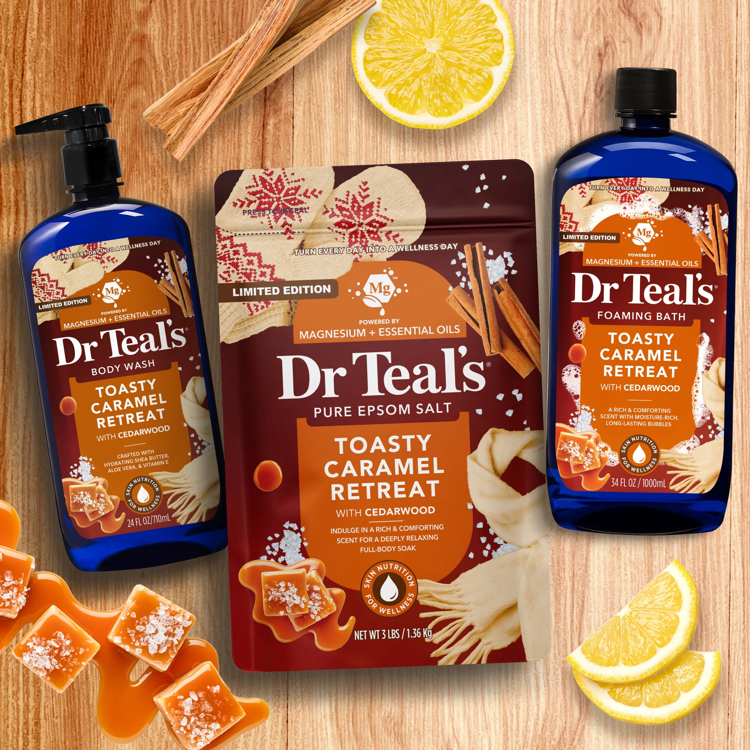 Dr Teal's Toasty Caramel Body Wash with Pure Epsom Salt, 24 fl oz