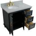 thumbnail image 5 of 37 in. Single Wooden Vanity  Dark Gray Gray Granite Oval Left Door.Left Sink, 5 of 16