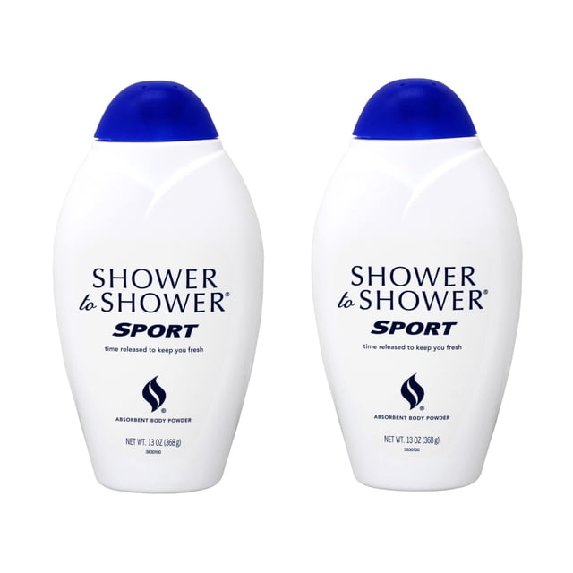 Talco corporal absorbente Shower To Shower, Sport, 355 ml (paquete de 2)