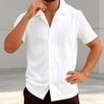 thumbnail image 2 of Tisuna Men'S Shirts Short Sleeve Button Down Moisture-Wicking Summer T-Shirts Mens Classic Collared Dress Shirts For Work Business White Size L, 2 of 4