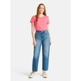 thumbnail image 2 of Time and Tru Women's Cotton Crewneck Tee with Short Sleeves, Sizes XS-XXXL, 2 of 4