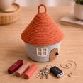 thumbnail image 7 of LEHOZIHEQ Woven Storage Basket with Lid, Cute House Basket, House Shape Woven Storage Basket, Sundries Container, for Bedroom and Living Room, 7 of 7
