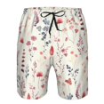 thumbnail image 3 of Logiee Wildflower Watercolor 3 Print Mens Swim Trunks Quick Dry Board Shorts,Breathable Hawaii Beach Shorts Swimwear Bathing Suits-3X-Large, 3 of 6