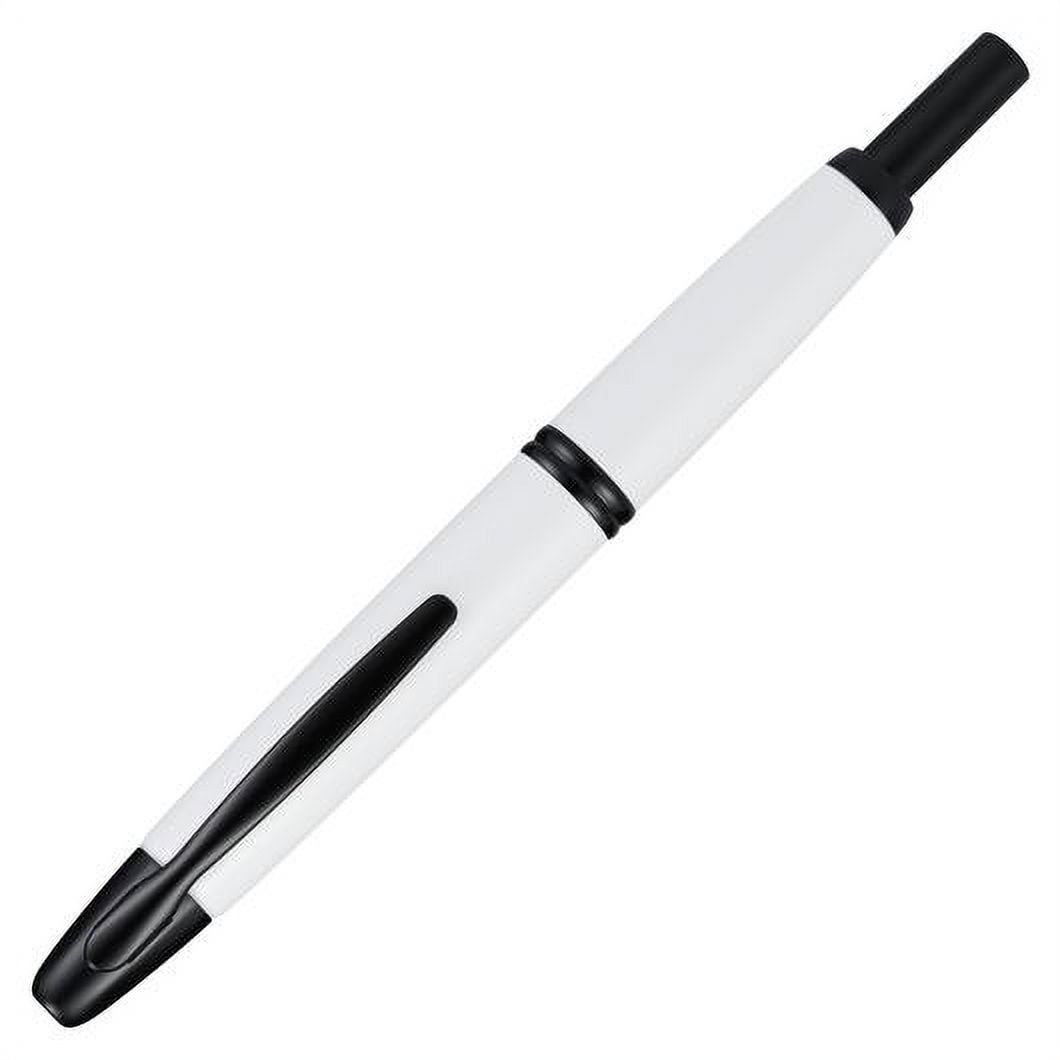 Pilot Vanishing Point Collection Fountain Pen - Matte White & Black Accents - Broad Point