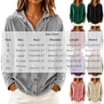 thumbnail image 3 of Fesfesfes Women's Casual Velour Hooded Sweatshirt Button Detail Long Sleeve Drawstring Hoodie with Pockets Loose Fit Solid Color for Fall Winter Daily Wear, 3 of 9