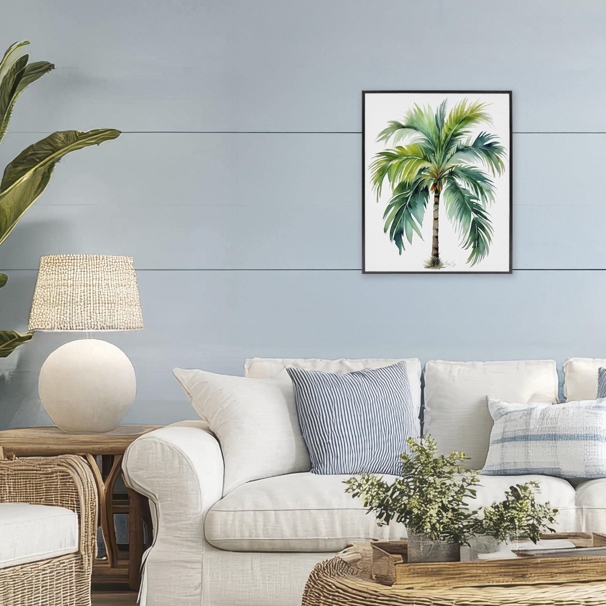 Stupell Industries Lagoon Majesty Palm Black Framed Giclee Art, design by Shelly Craig