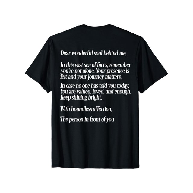 Cotton Short Sleeve Dear Person Behind Me Positive Message Quote You T-Shirt for Men Women for Daily Wear