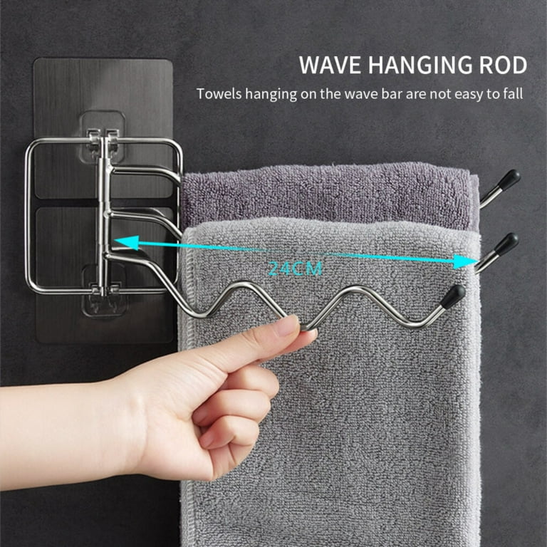 Swing Swivel Towel Rack Hanger Holder Wall Mounted 3 Arm Rotatable