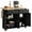 2 Drawers 4 Doors Black, variant on Walsunny Kitchen Islands Carts with Drop Leaf Table 2 Drawers 5 Wheels 4 Magnetic Doors Rolling Storage Cabinet Black