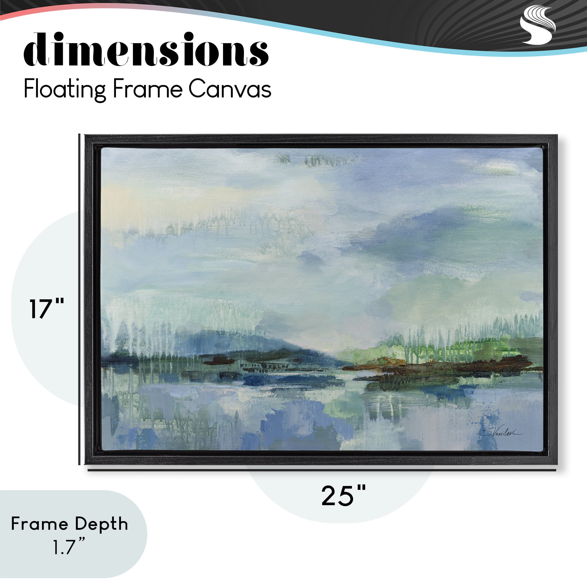 Stupell Industries Rain Over The Lagoon Black Framed Floater Canvas Wall Art, design by Silvia Vassileva