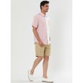 thumbnail image 4 of Lars Amadeus Men's Shirts Short Sleeve Summer Cotton Patchwork Button Down Shirts S White Pink, 4 of 6