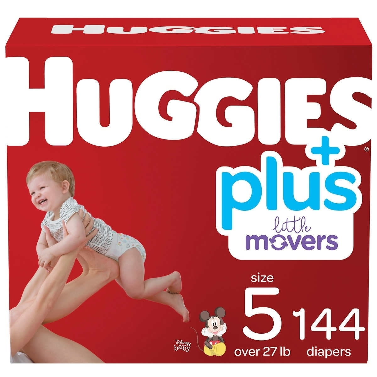 Huggies Plus Diapers, Size 5 (27+ Pounds), 144 Count