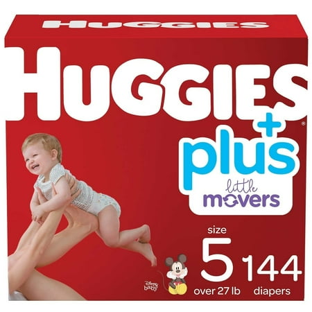 Huggies Plus Diapers Size 5 (27+ Pounds) 144 Count