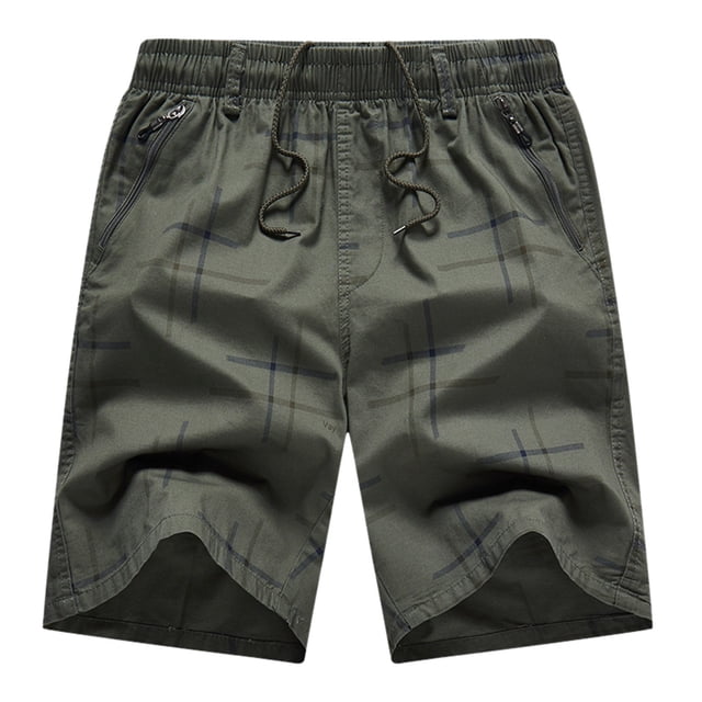 Aayomet Shorts Men Summer Shorts Striped Pocket Tether Cropped Pants Athletic Functional Cargo Pants (AG, XXXXL)