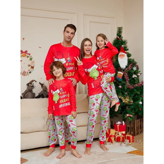 Christmas Pajamas Family Set Xmas Pjs Long Sleeve Sleepwear Matching Outfits Baby Mother Kids Daughter Mommy Me Couples 2023