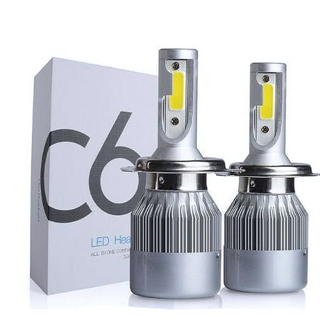 ICBEAMER H4 9003 HB2 LED COB Canbus Super White 6000K 36W High Low Beam Headlight Lamps Bulbs Replace HID Halogen (Best H4 Hid Kit)