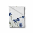 thumbnail image 2 of Vintage Blue Soft Flannel Fleece Blanket, Bundles of Blue Carniation Flowers with Tiny Buds Watercolor Design, Cozy Plush for Indoor and Outdoor Use, 50" x 70", Violet Blue and Khaki, by Ambesonne, 2 of 6