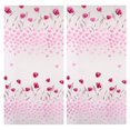 thumbnail image 1 of Cortina de ventana con estampado de tulipanes, paneles florales transparentes, 2 piezas, cortinas de flores para oficina, color rosa, 1 of 6