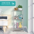 thumbnail image 3 of 3-Tier Adjustable Shelving Unit, Metal Wire Rack with Leveling Feet, Standing Storage Shelf for Laundry, Bathroom, Kitchen, Pantry, Closet (12"D x 12"W x 23.5"H, Chrome), 3 of 9